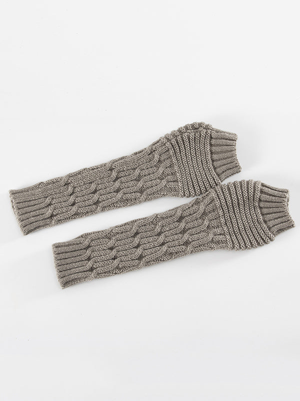 Solid Color Keep Warm Jacquard Knitted Sleevelet