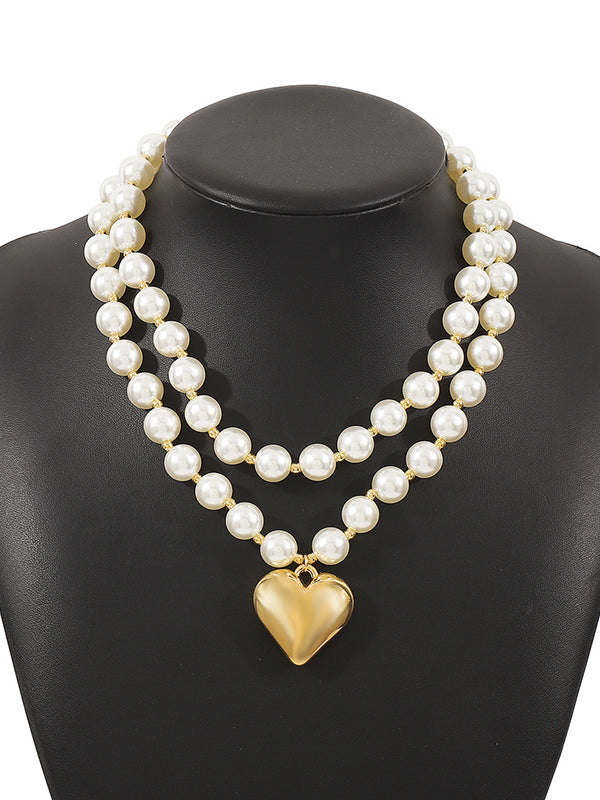 Beaded Heart Shape Dainty Necklace Necklaces Accessories