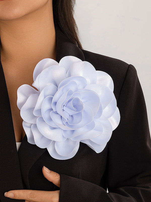 Flower Shape Solid Color Brooch Accessories