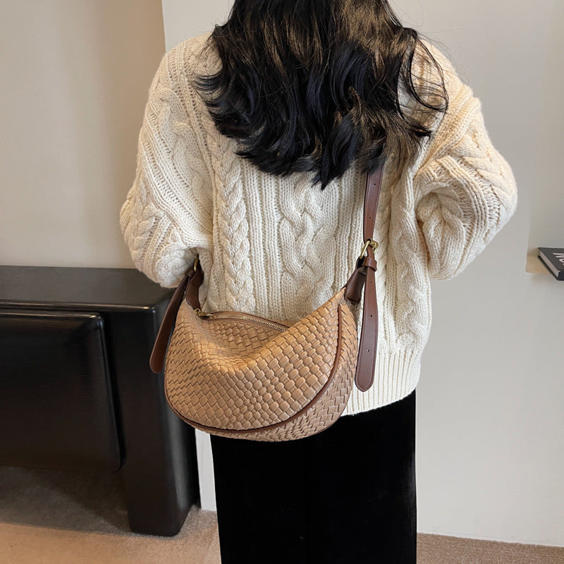 Woven-Style Shoulder Bag