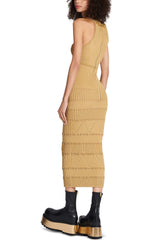 Donna Embroidered Turtleneck Midi Knit Dress