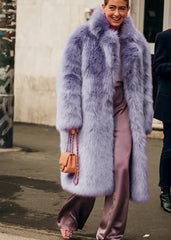 Luxe Faux Fur Lapel Coat