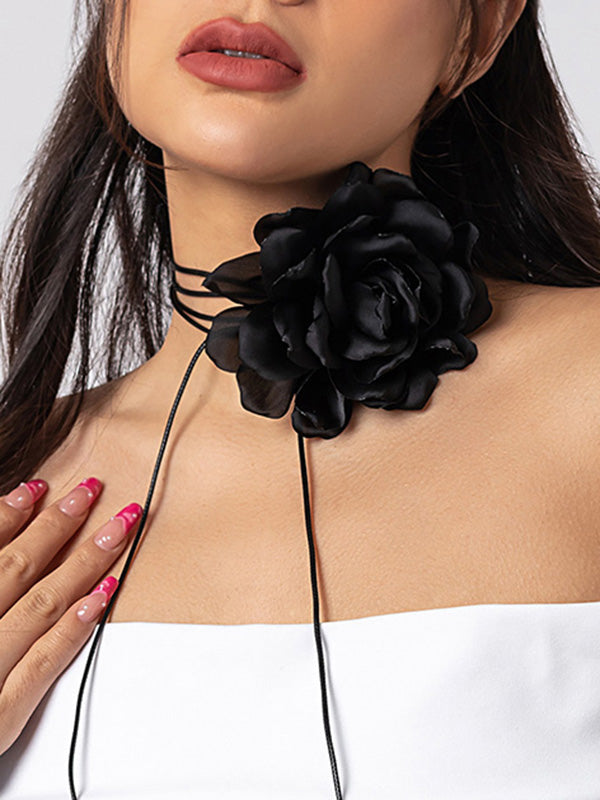 Flower Shape Lace-Up Dainty Necklace Accessories