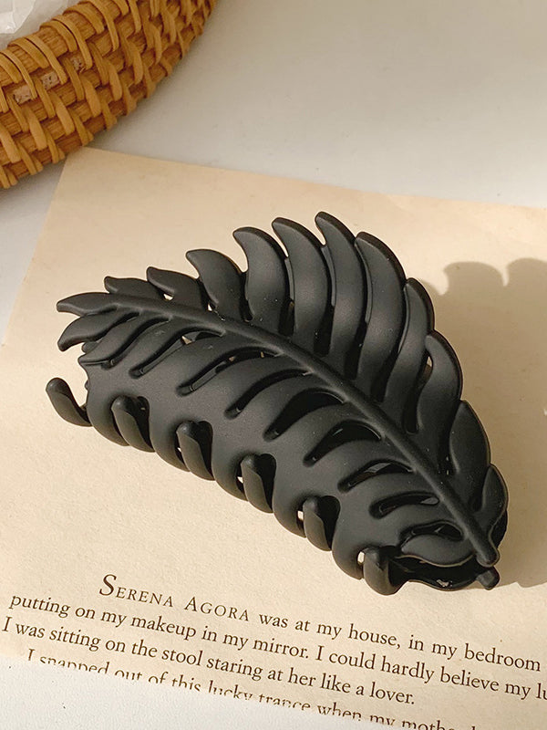 Hollow Leaves Shape Solid Color Hair Clips