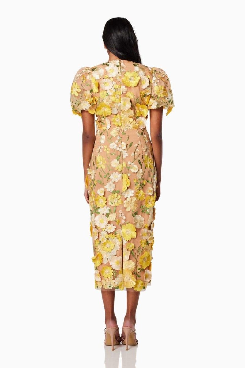 Sally V-neck Floral Midi Dress