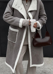 Two-Tone Sherpa Trim Coat