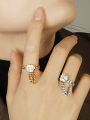 Rhine Stones Tasseled Rings Accessories