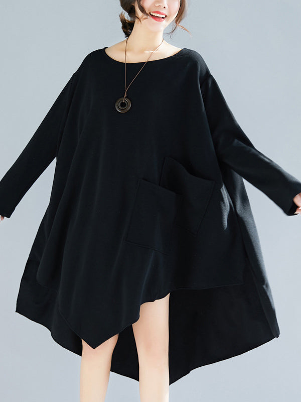 Loose Cropped A-Line Shirt Dress