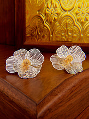 Contrast Color Flower Shape Hollow Earrings Accessories