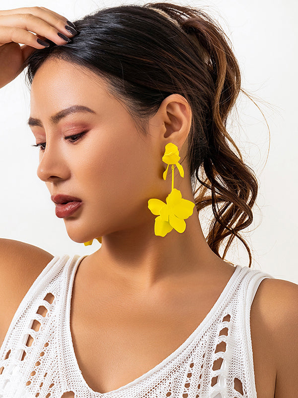 Flower Shape Drop Earrings Earrings Accessories