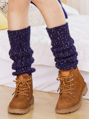 Wool Knitted Dot Twist Leg Warmers Accessories