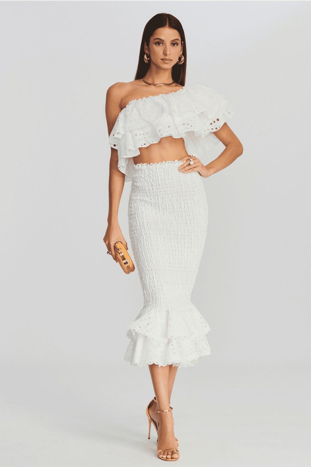 Dolly Embroidered Lace Tiered Ruffle Maxi Dress Set