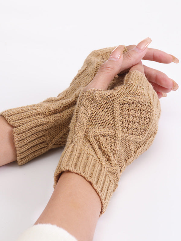 Simple 9 Colors Jacquard Knitting Gloves