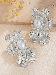 Flower Shape Geometric Pleated Earrings Accessories