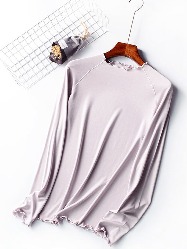 7 Colors Solid Color Long Sleeves T-Shirt Top