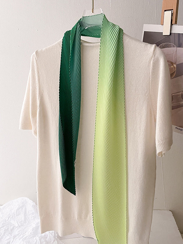 Gradient Pleated Sun Protection Shawl&Scarf