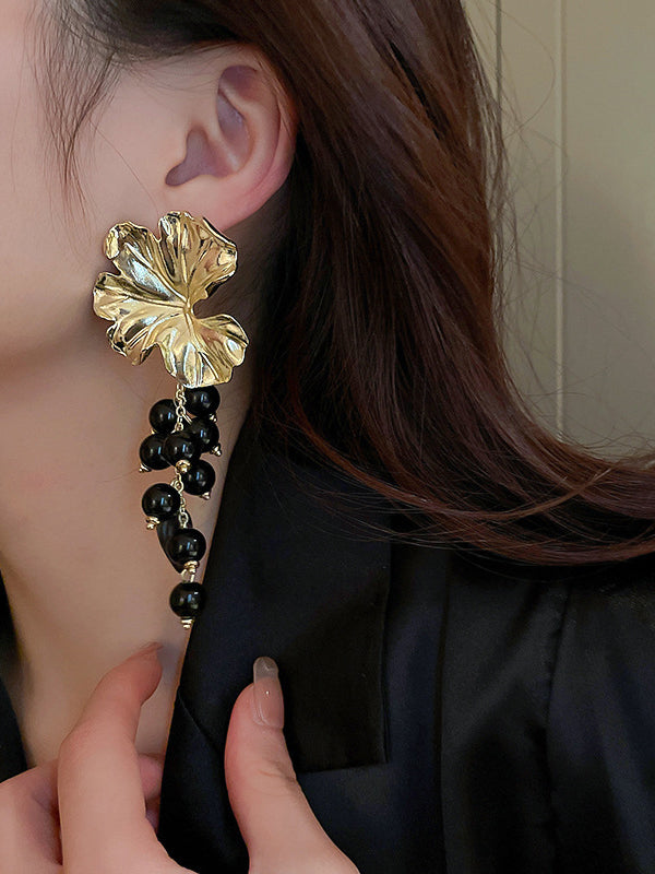 Flower Shape Geometric Split-Joint Drop Earrings