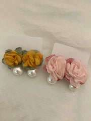 Flower Shape Pleated Earrings Accessories