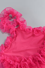 Floating Ruffle Halter Neck A-Line Organza Backless Babydoll Mini Dress