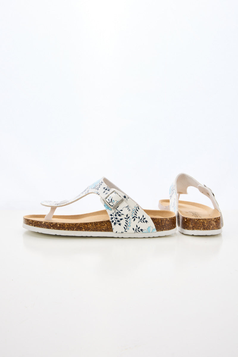 Maibulun | T-Strap Footbed Sandal - Floral