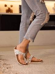 Maibulun | T-Strap Footbed Sandal - Floral