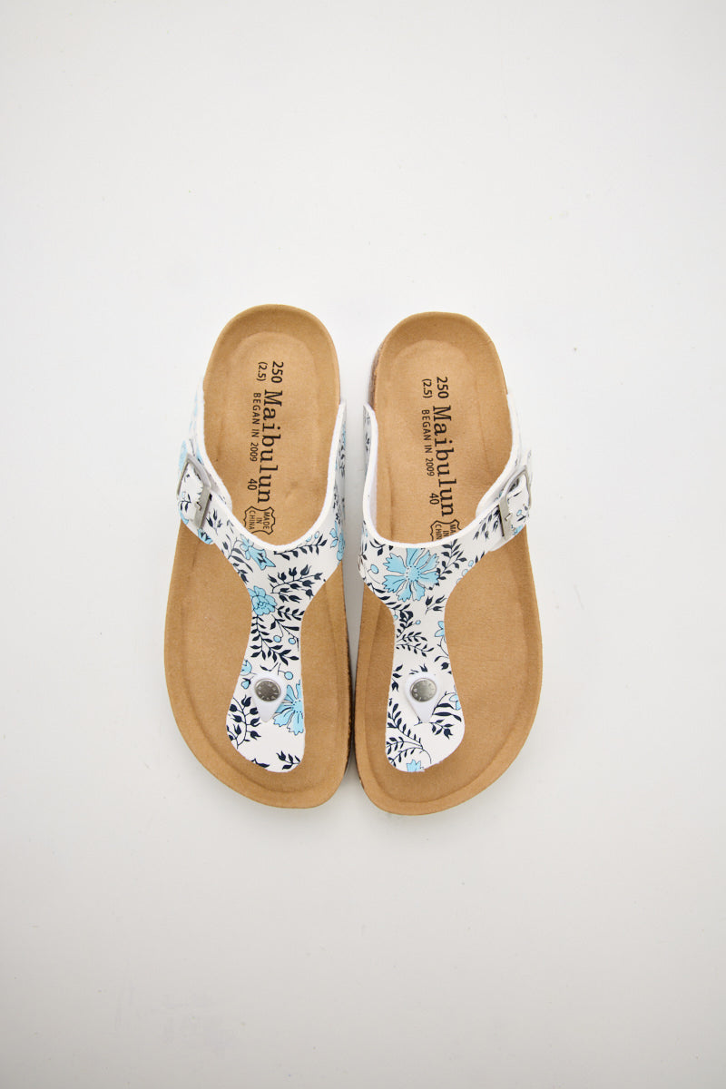 Maibulun | T-Strap Footbed Sandal - Floral