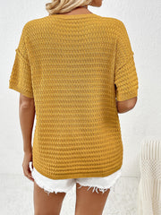 Lettie Short Sleeve Sweater Top - Ginger