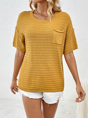 Lettie Short Sleeve Sweater Top - Ginger