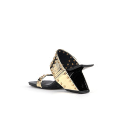 Jady Rose | Lucille Studded Leather Heels - Gold