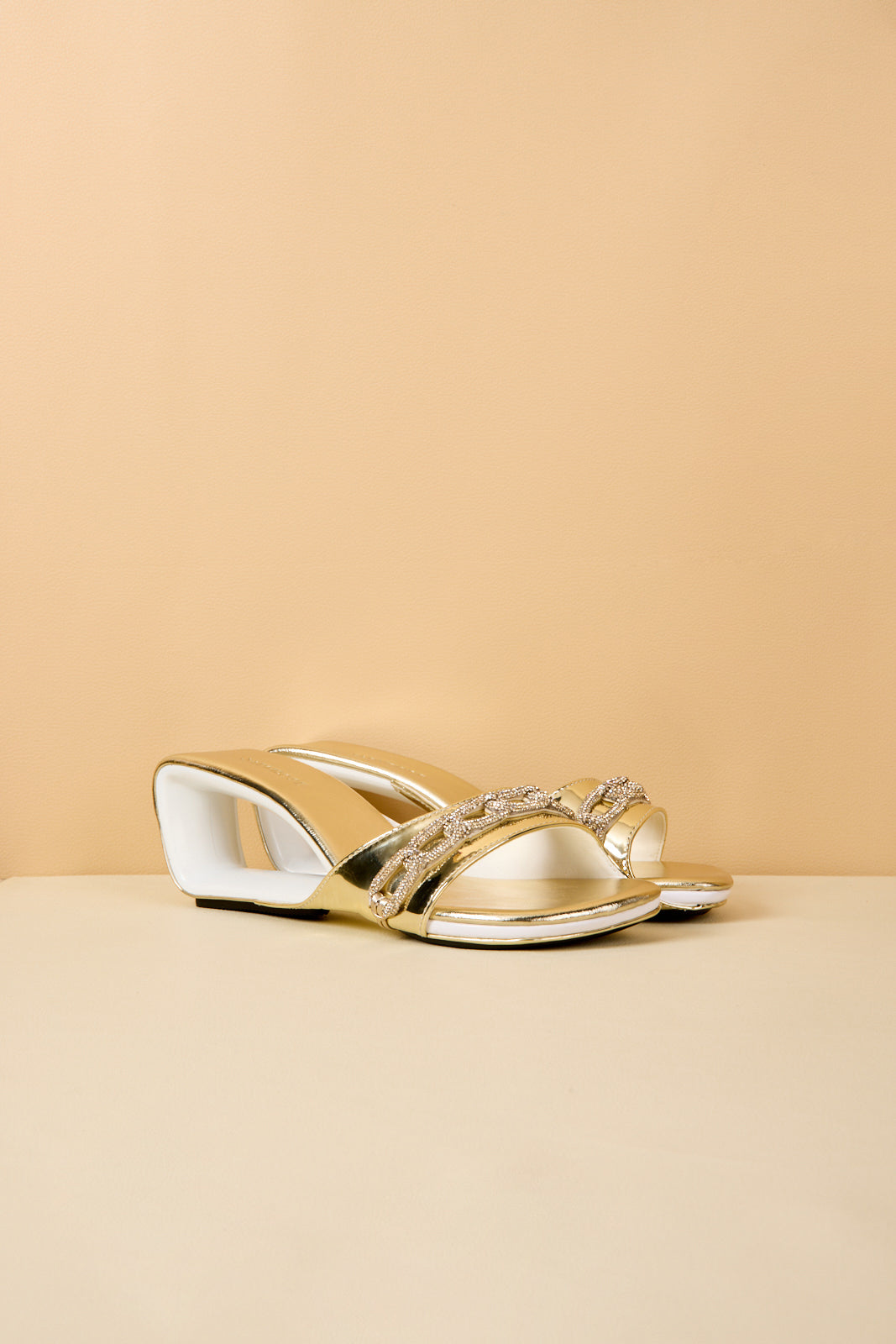 Jady Rose | Summer Somewhere Embellished Heel Slides - Gold