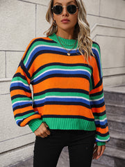 Maddie Striped Pullover Sweater - Green