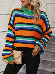 Maddie Striped Pullover Sweater - Green