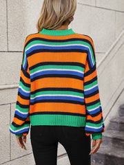 Maddie Striped Pullover Sweater - Green