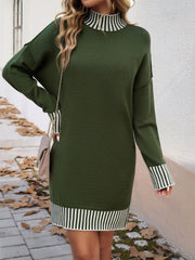 Amara Mini Sweater Dress - Green