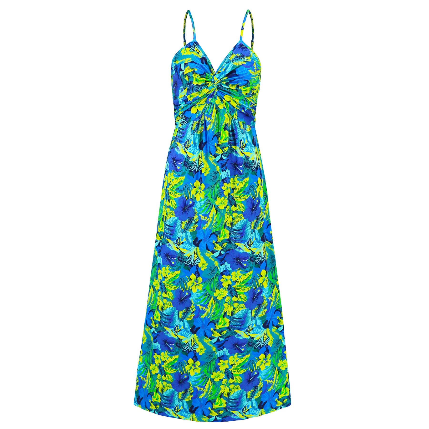 Cynthia Floral V-Neck Boho Maxi Dress - Green