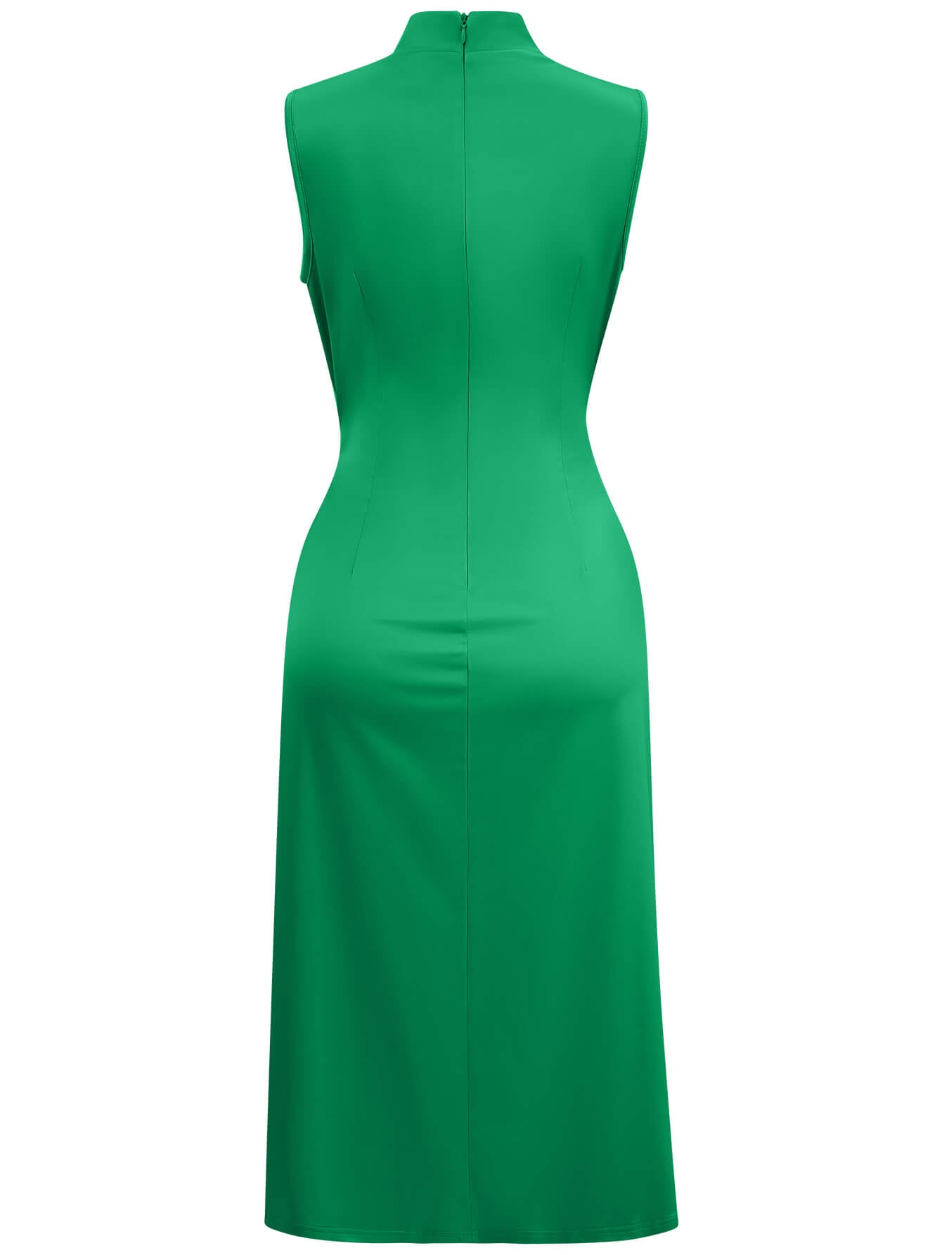 Dixon Slit Satin Midi Dress - Emerald