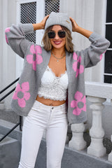 Daisy Autumn Relaxed Knit Cardigan - Grey