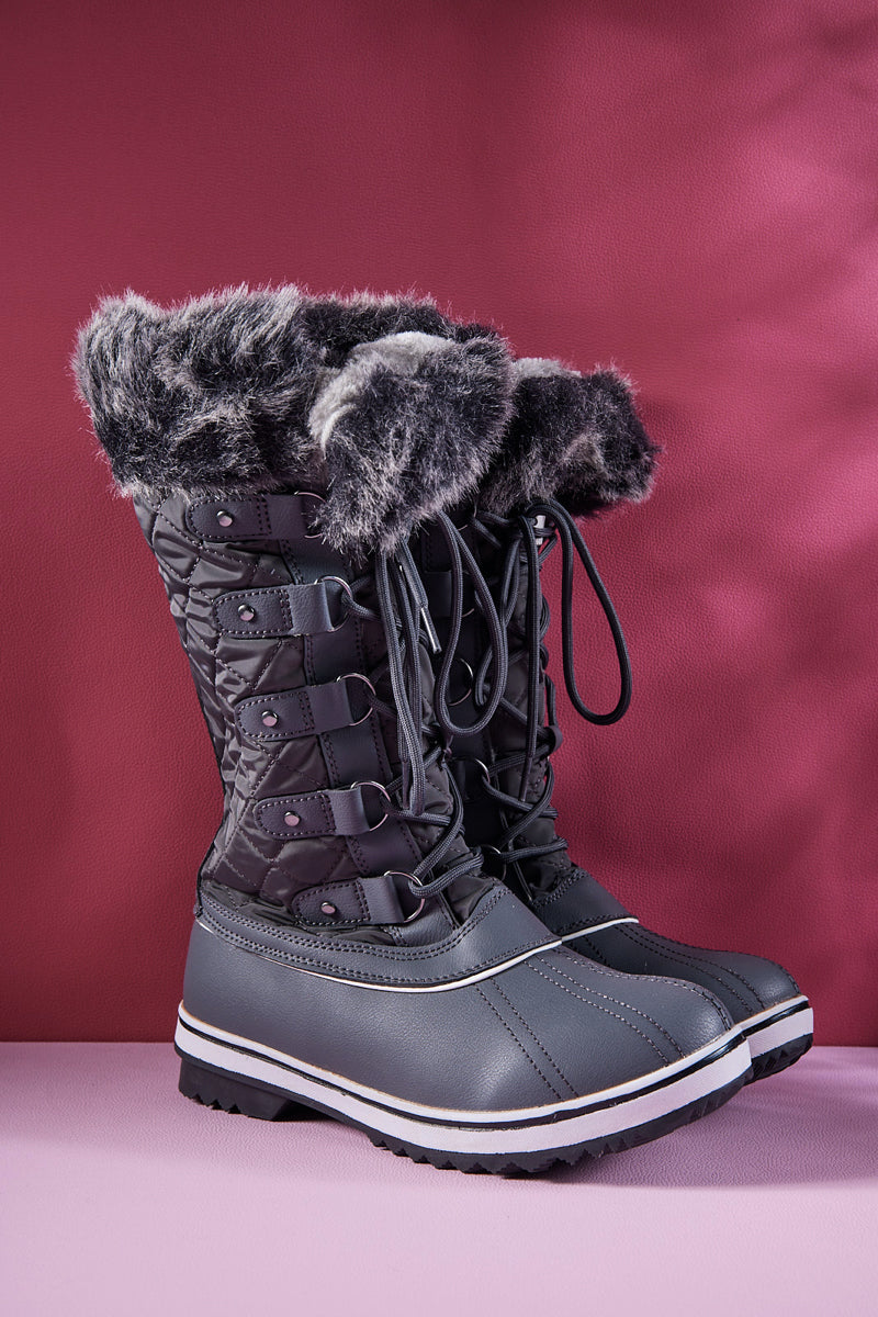 Frozen Princess | Hickory Isabella Water-Repellent Snow Boot - Grey