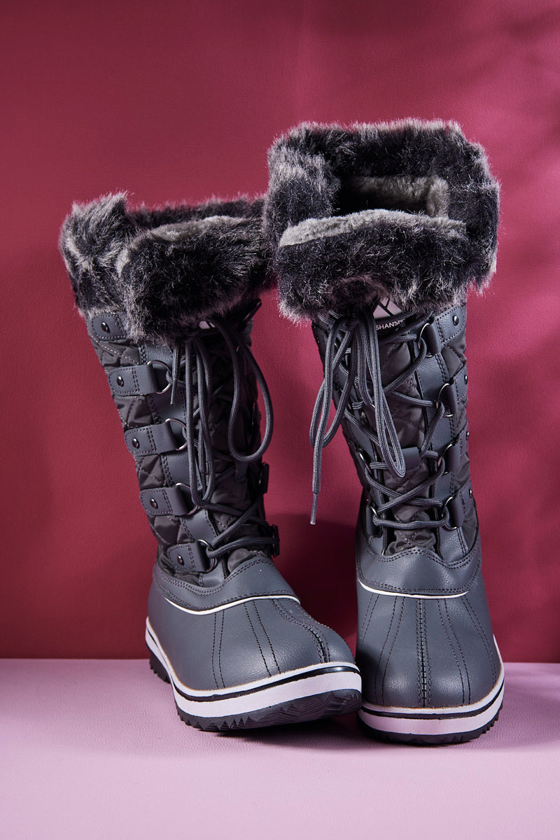 Frozen Princess | Hickory Isabella Water-Repellent Snow Boot - Grey