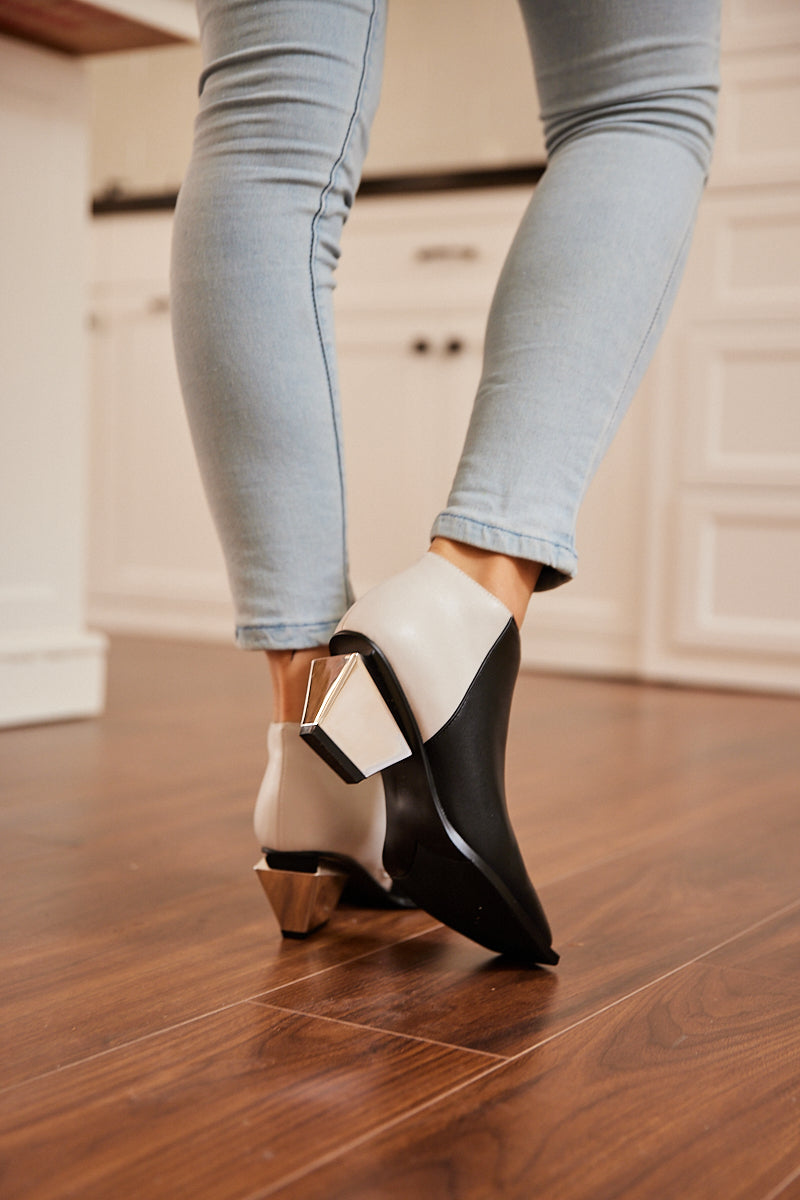 Jady Rose | Jady X Geometry-heel Leather Ankle Boot - Grey