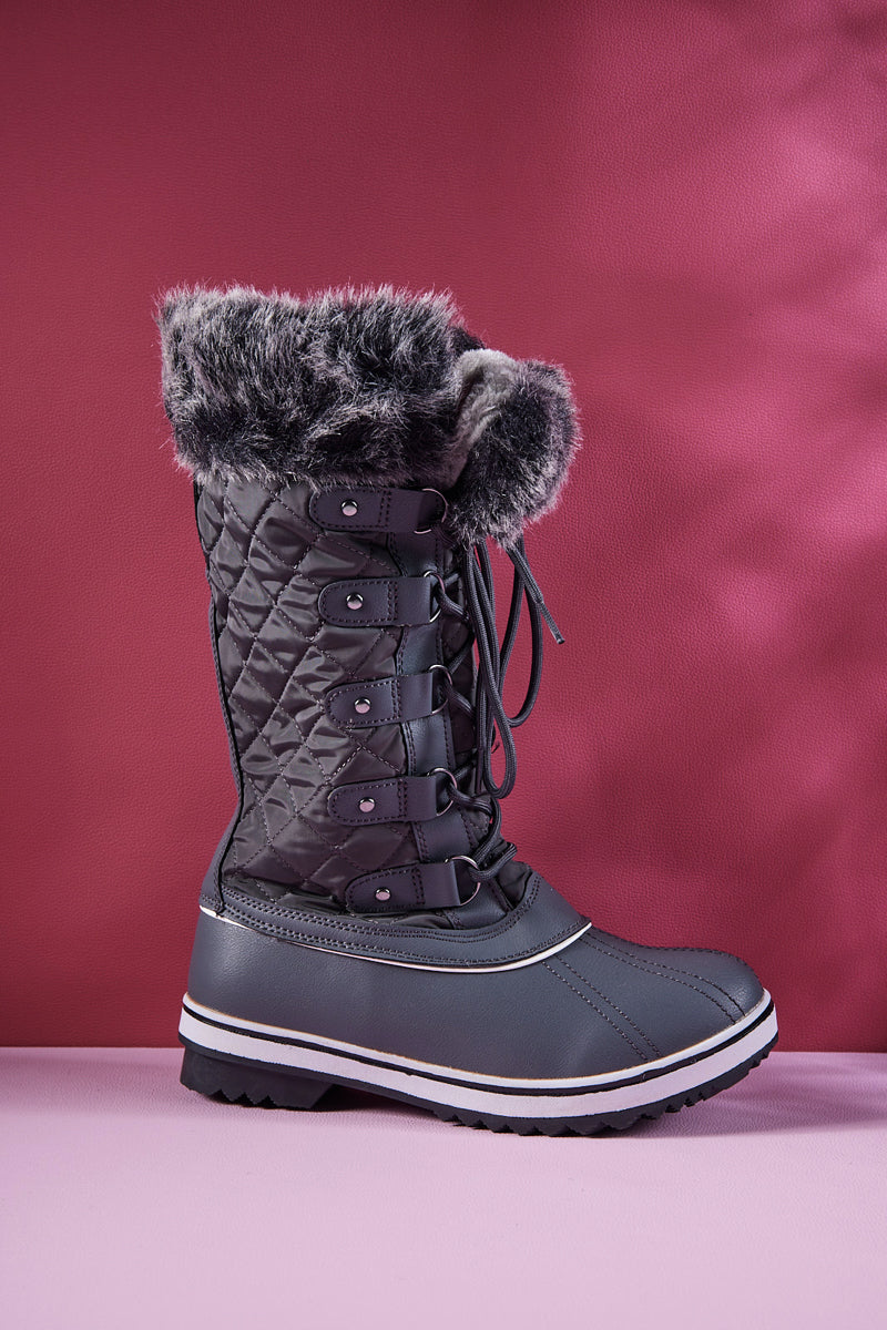 Frozen Princess | Hickory Isabella Water-Repellent Snow Boot - Grey