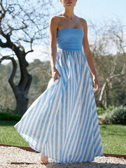 Capri Stripes - Bandeau Maxi Dress