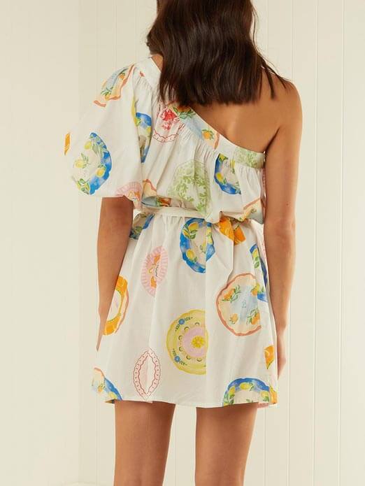 Tropical Delight - Off-Shoulder Mini Dress