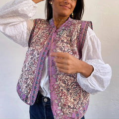 Ethnic Printed Quilted Waistcoat