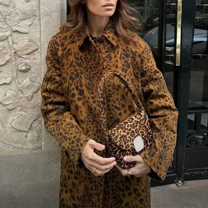 Irregular Leopard Print Coat