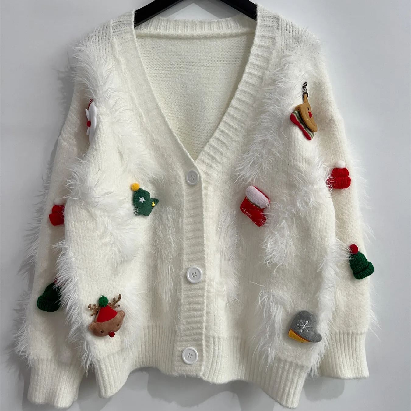 Christmas Elements Fluffy Knit Cardigan