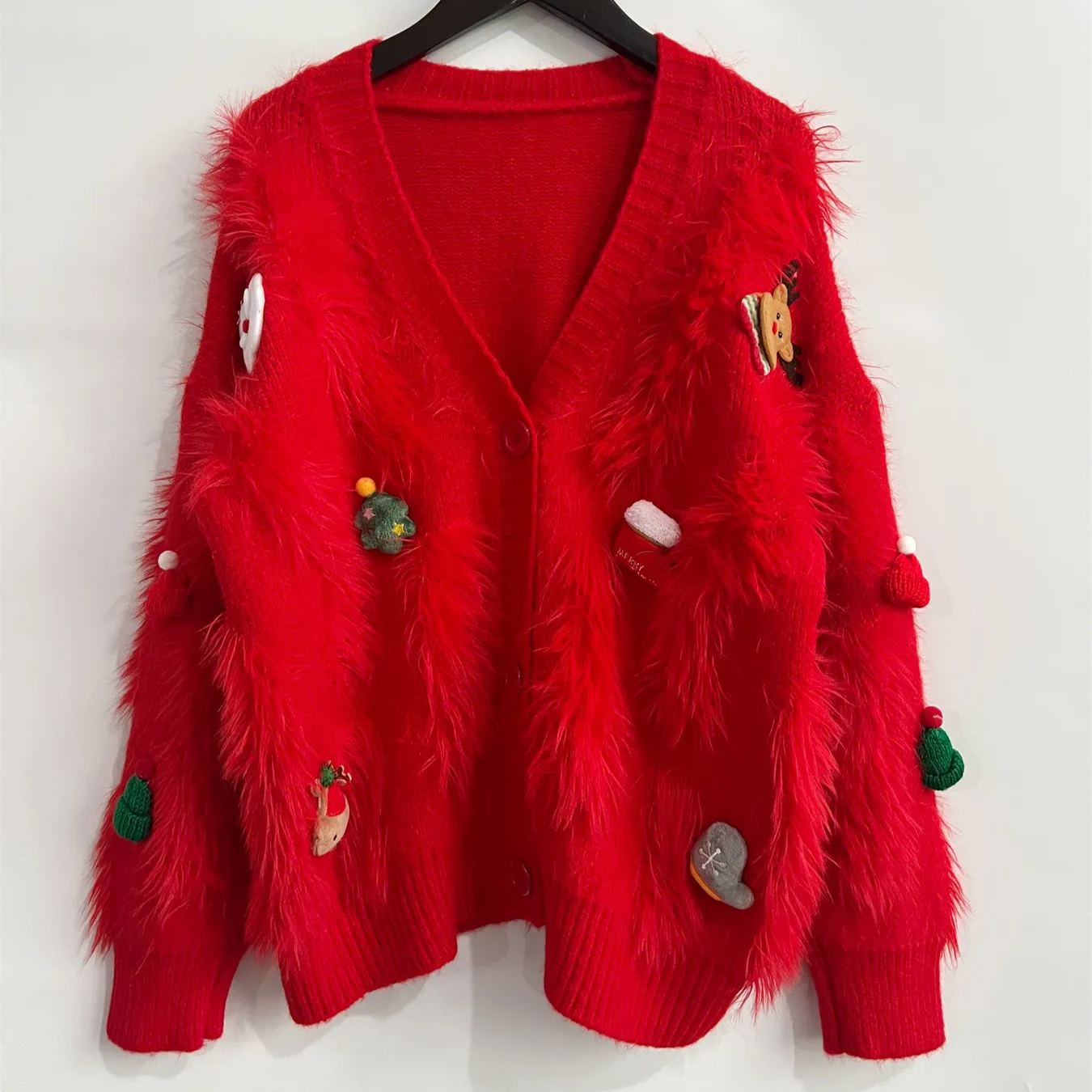 Christmas Elements Fluffy Knit Cardigan