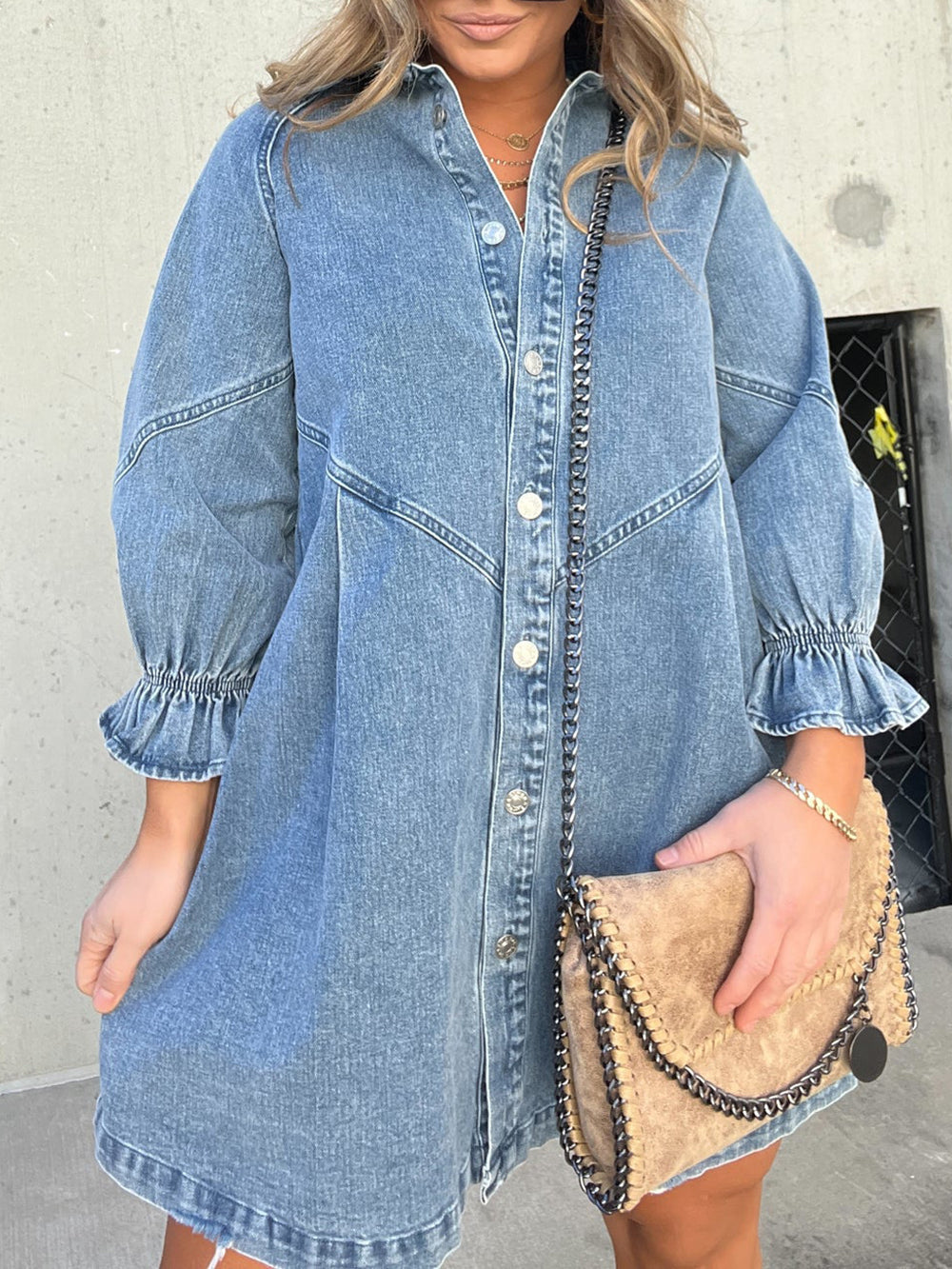 Havana Breeze – Button-Up Denim Dress