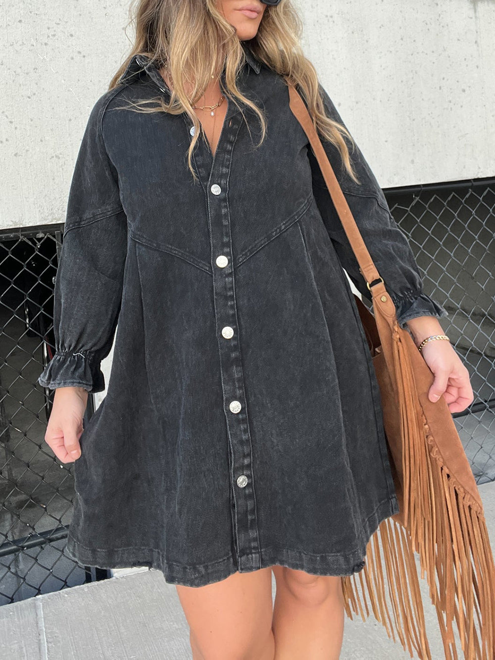 Havana Breeze – Button-Up Denim Dress