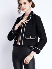 Women’s long-sleeved suit collar collision color small fragrant wind jacket